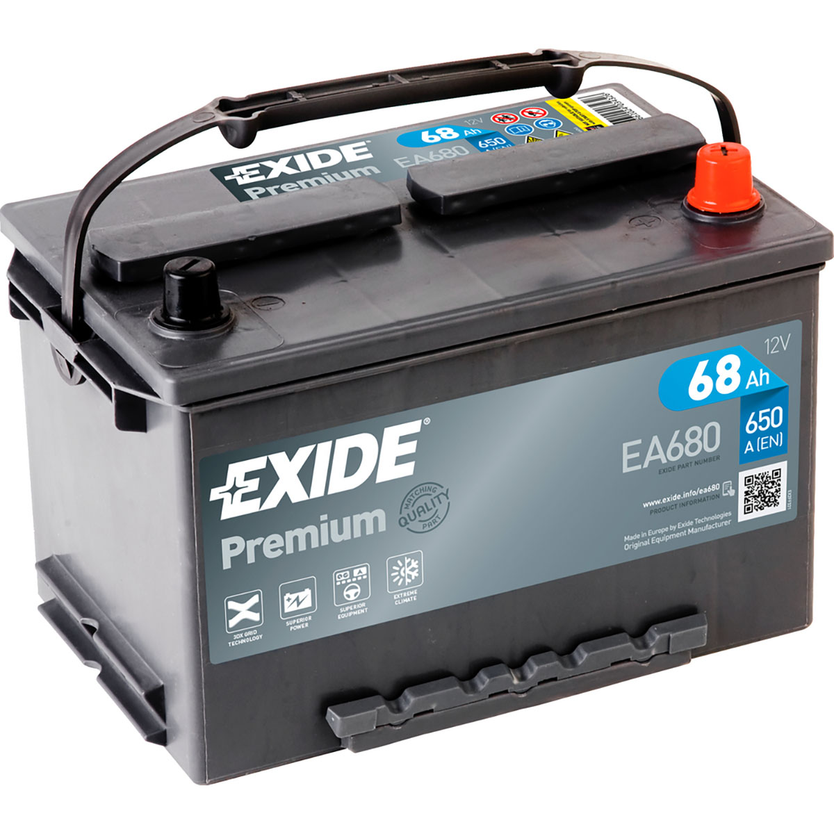 Batteri Exide Premium EA680 68 Ah