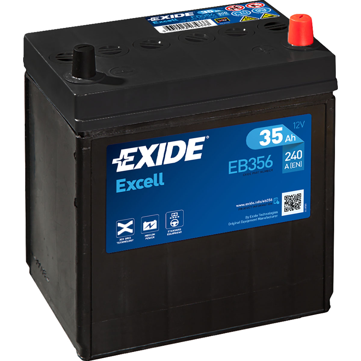 Batteri Exide Excell EB356 35 Ah