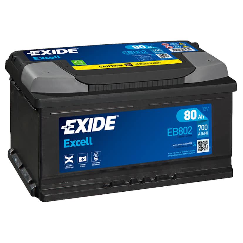 Batteri Exide Excell EB802 80 Ah