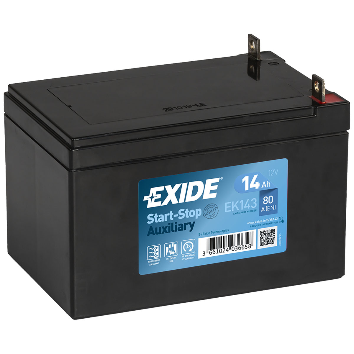Batteri Exide Start-Stop Auxiliary EK143 14 Ah
