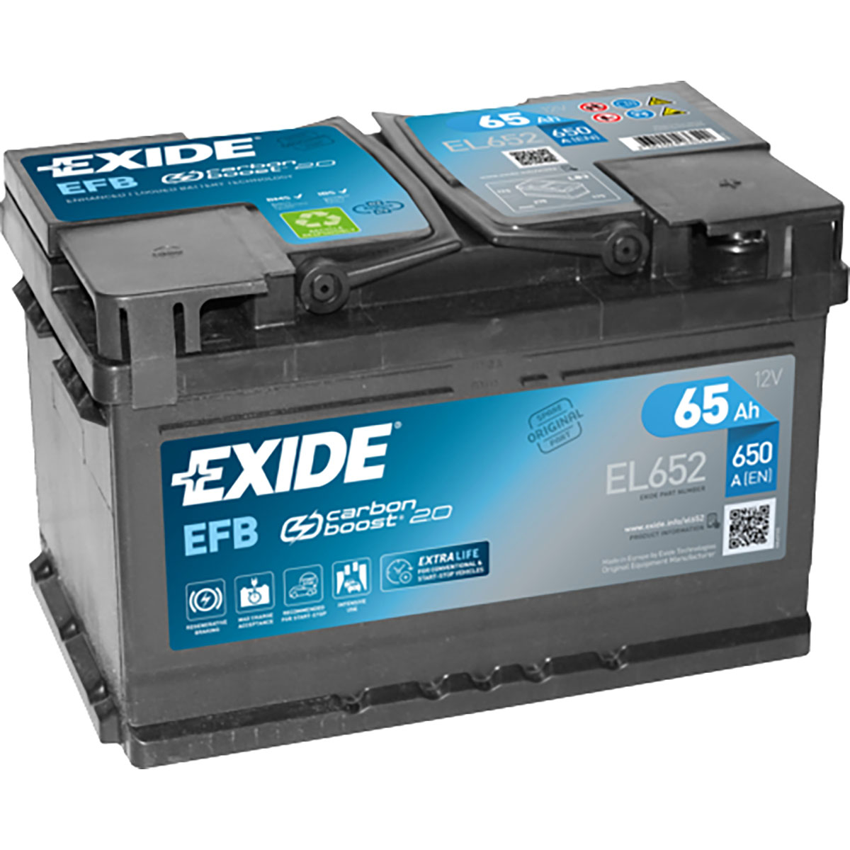 Batteri Exide Start-Stop EFB EL652 65 Ah
