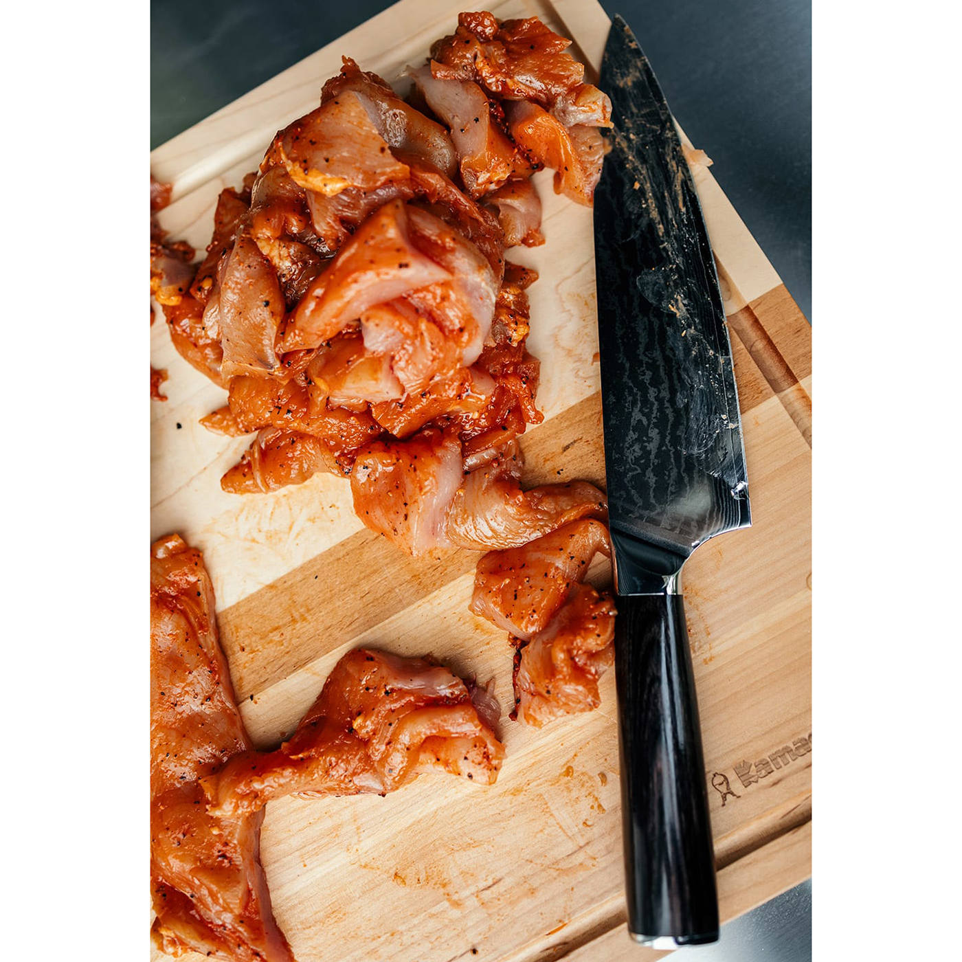 Kockkniv Pepper Damascus VG-10 Pakkawood