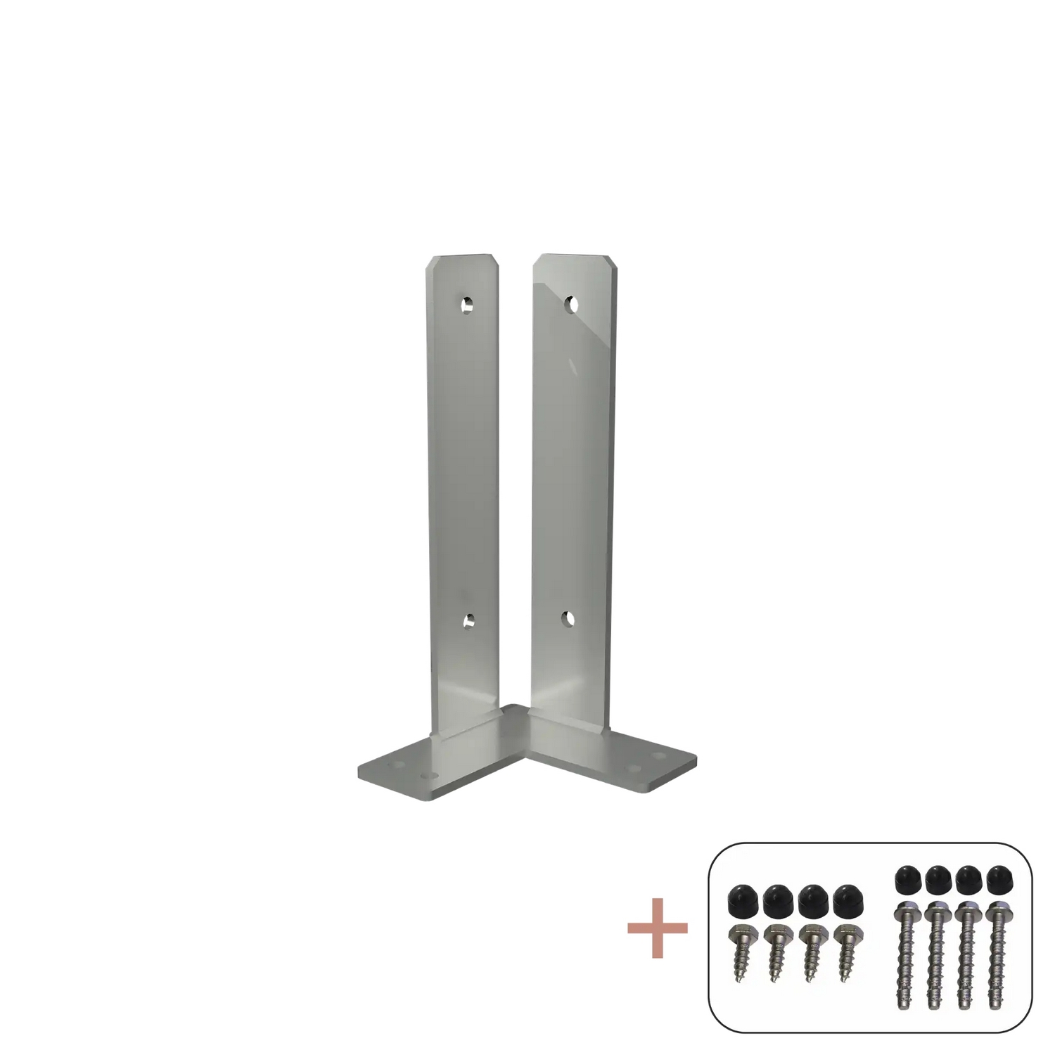 Stolpfot PLUS Hörn För Fundament inkl. Bultar/Skruvar Varmgalvaniserad Stål