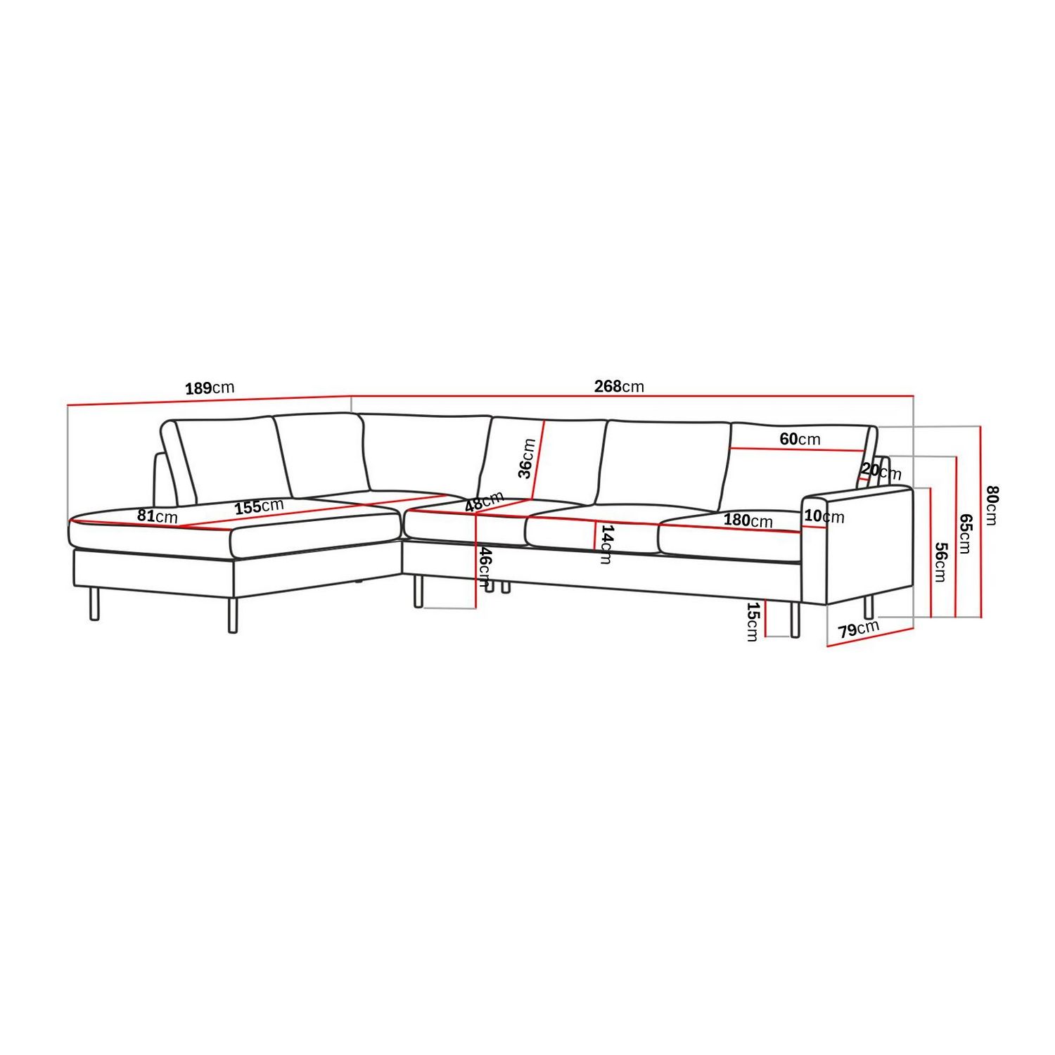 Soffa Scandinavian Choice Peppe med Schäslong 4-sits
