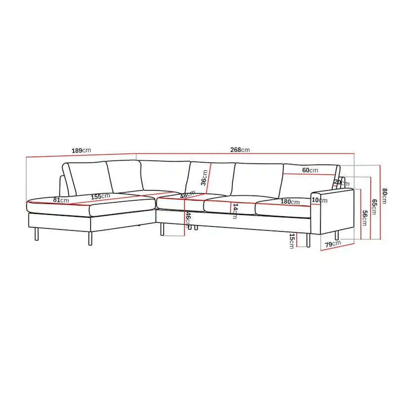 Soffa Scandinavian Choice Peppe med Schäslong 4-sits