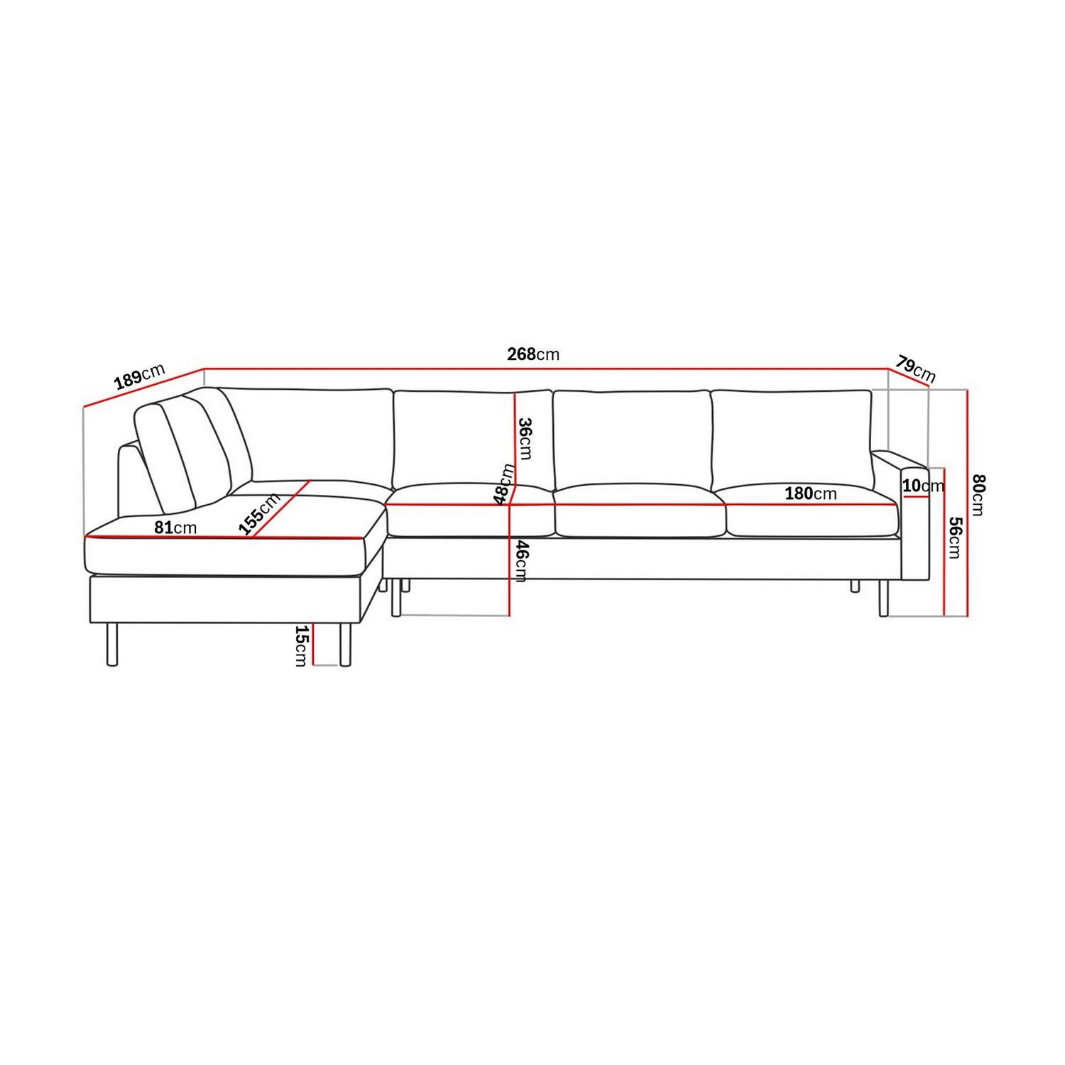 Soffa Scandinavian Choice Peppe med Schäslong 4-sits