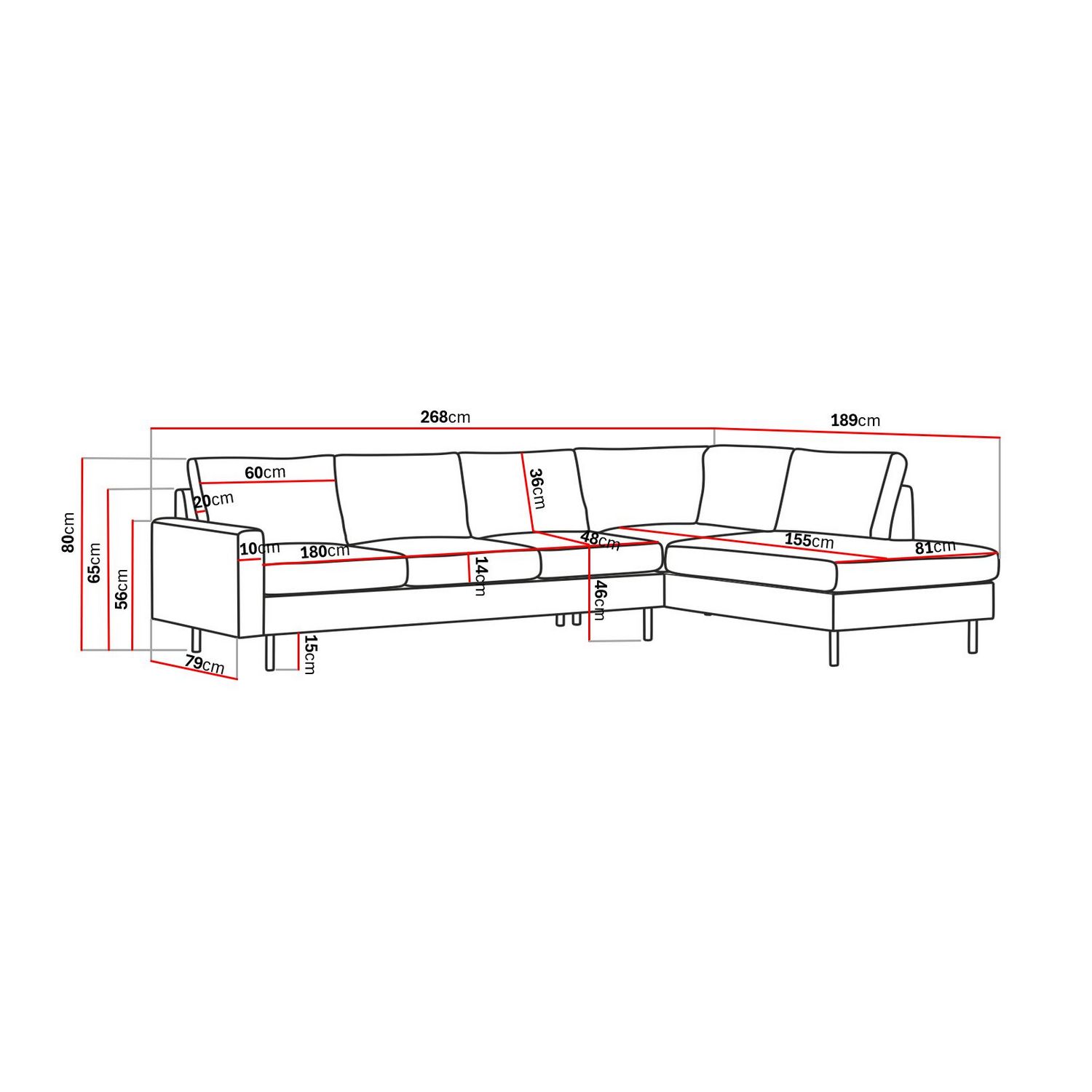 Soffa Scandinavian Choice Peppe med Schäslong 4-sits