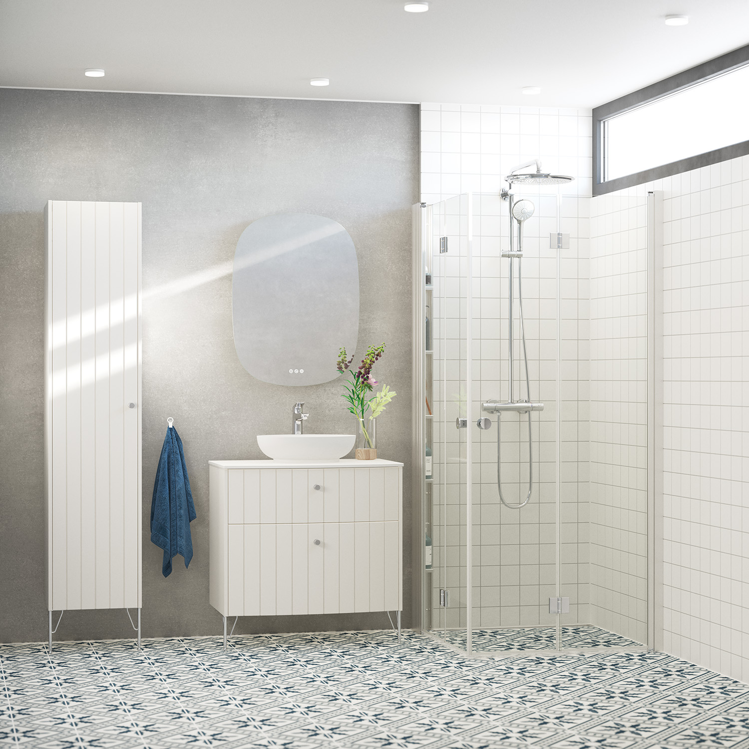 Duschdörr Dansani Match Vikbar