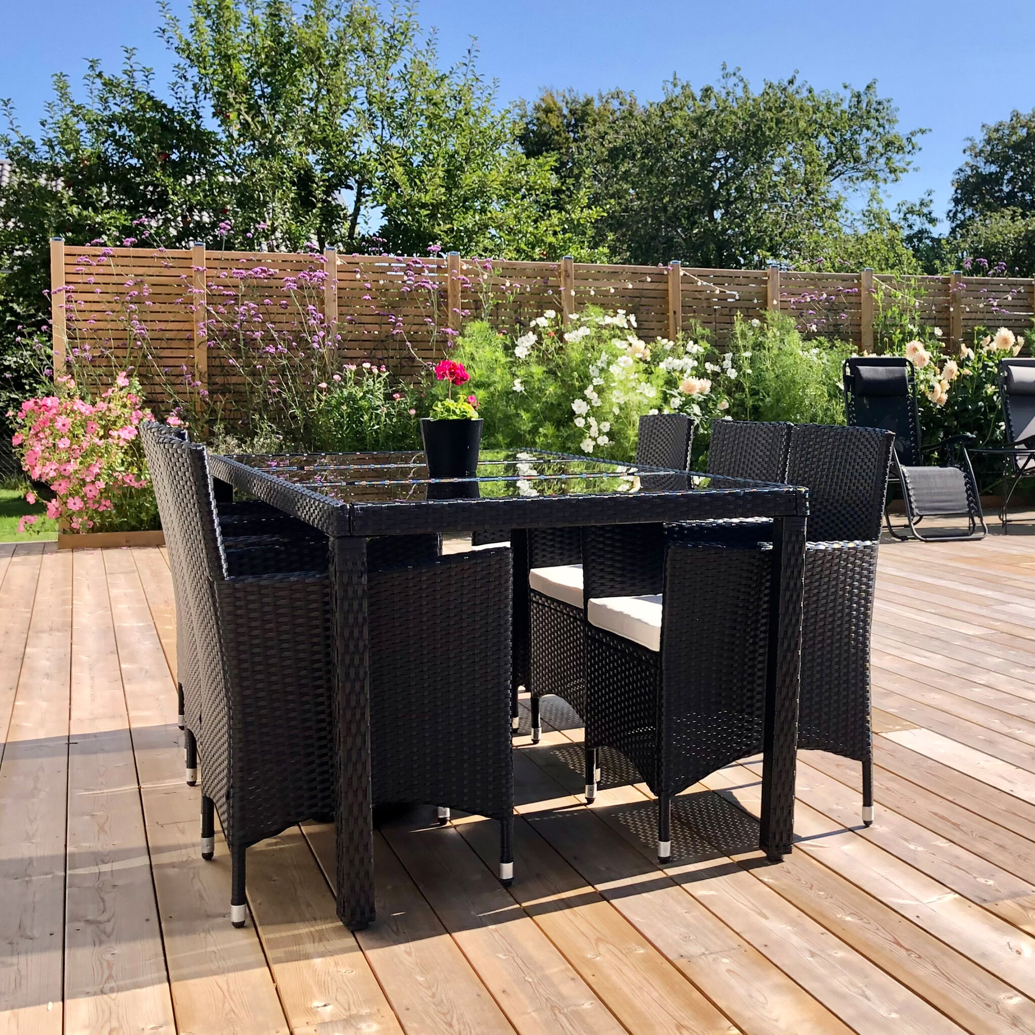 Matgrupp Lyfco Bord 190x90 cm med 8 stolar Inklusive Dynor