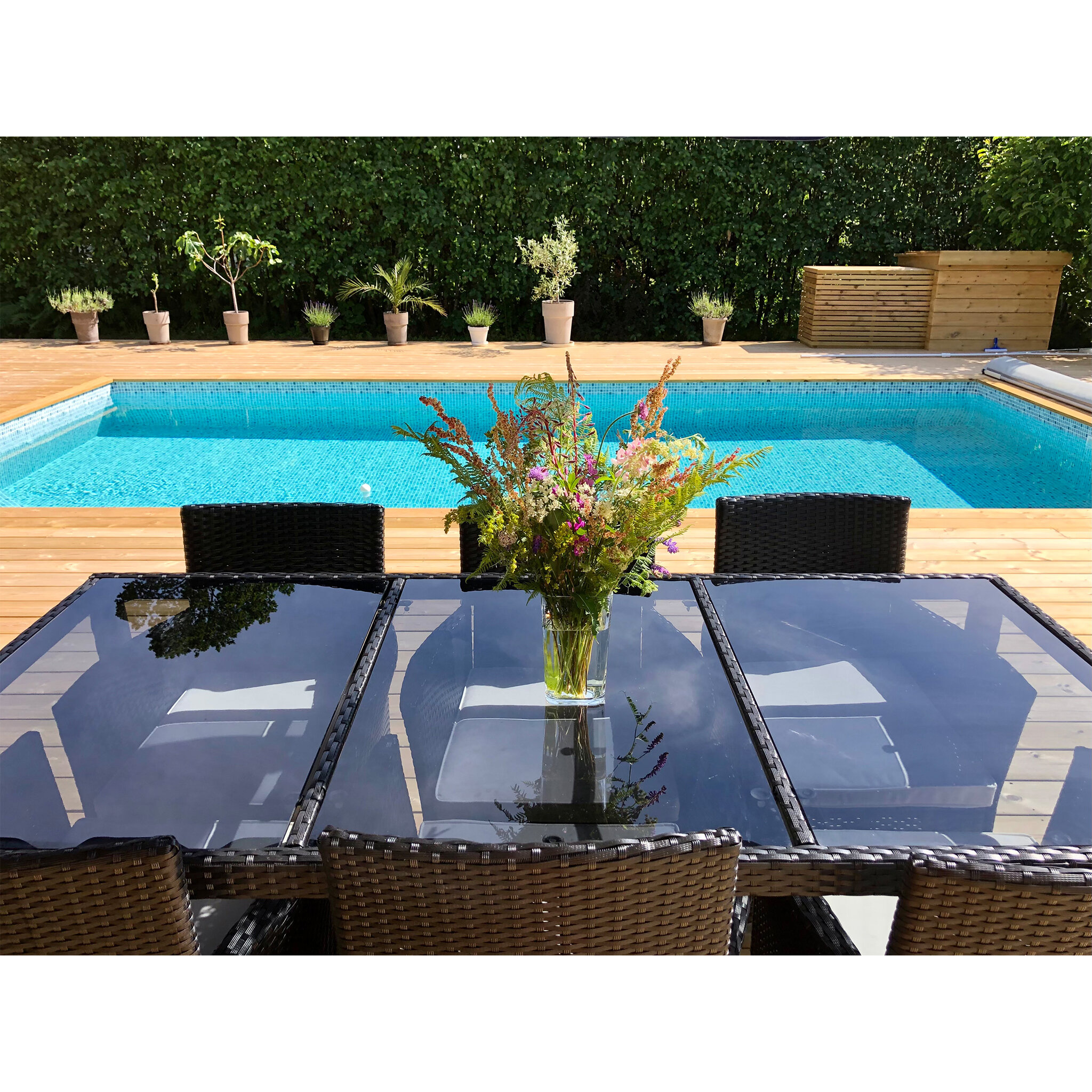 Matgrupp Lyfco Bord 190x90 cm med 8 stolar Inklusive Dynor