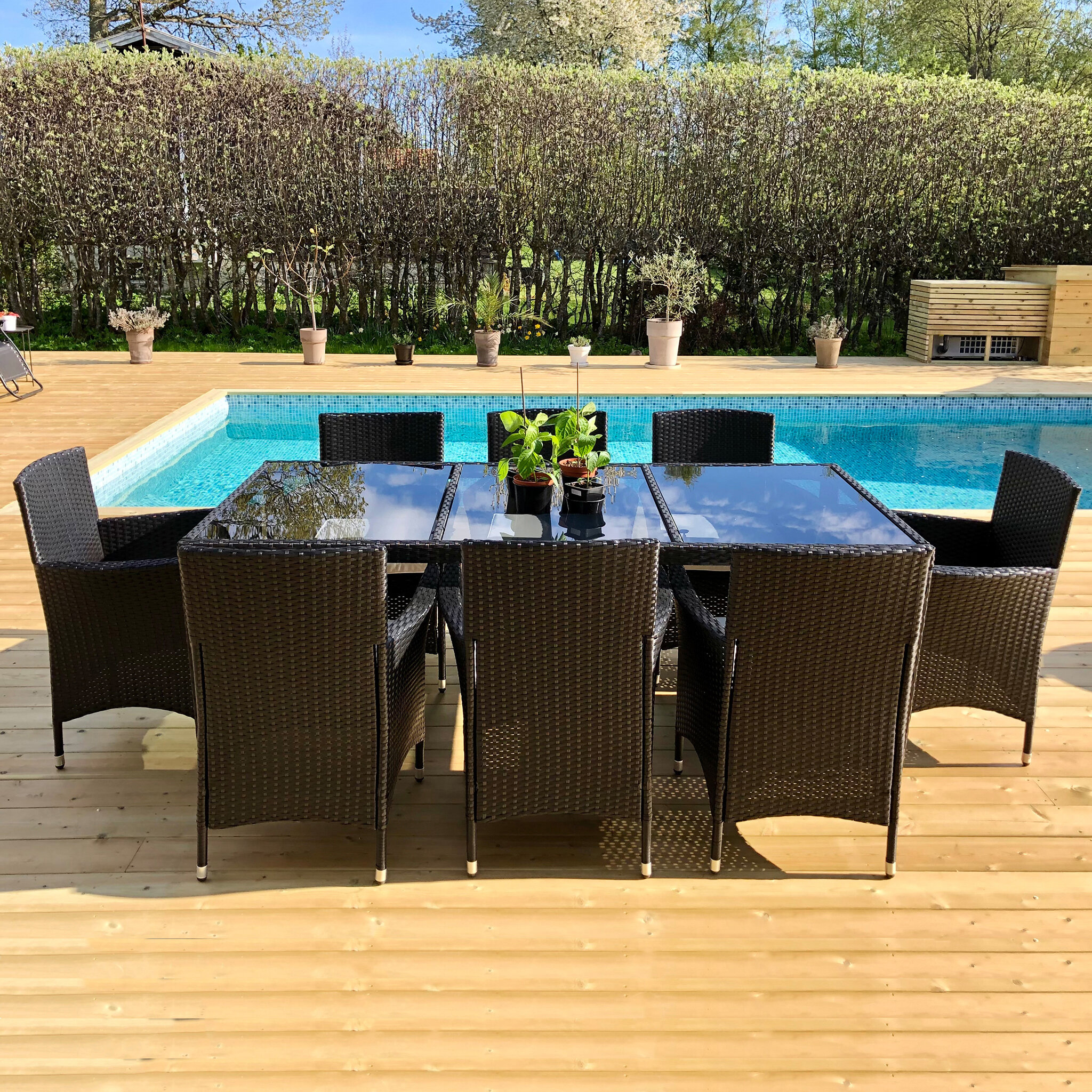 Matgrupp Lyfco Bord 190x90 cm med 8 stolar Inklusive Dynor