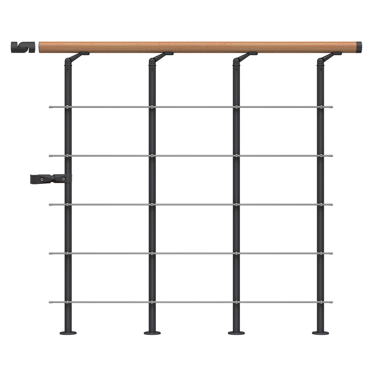 Skyddsräcke Dolle Style6 Bok Lackerad Start Svart