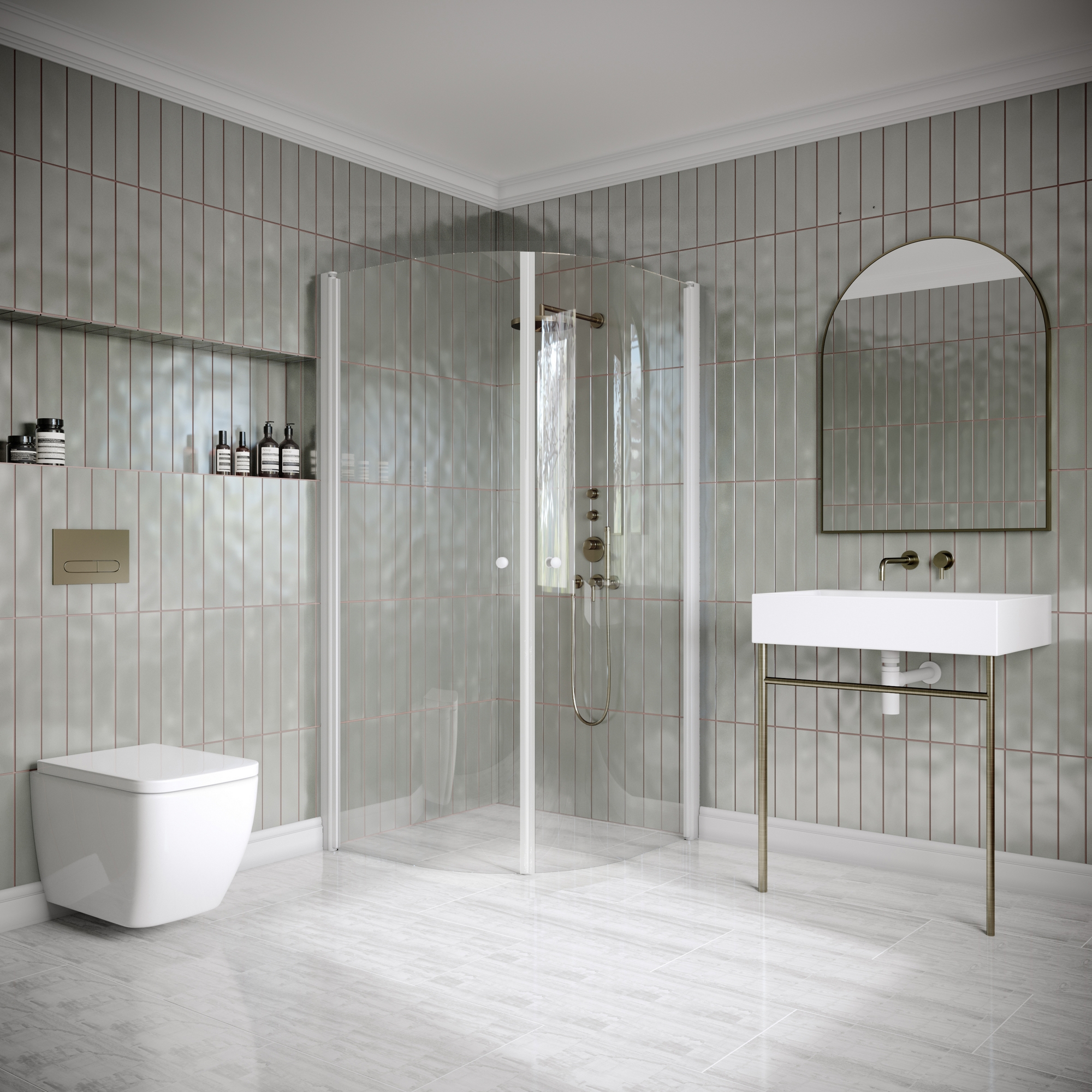 Duschhörn Hietakari Classic 155 Rund med Vändbara Dörrar