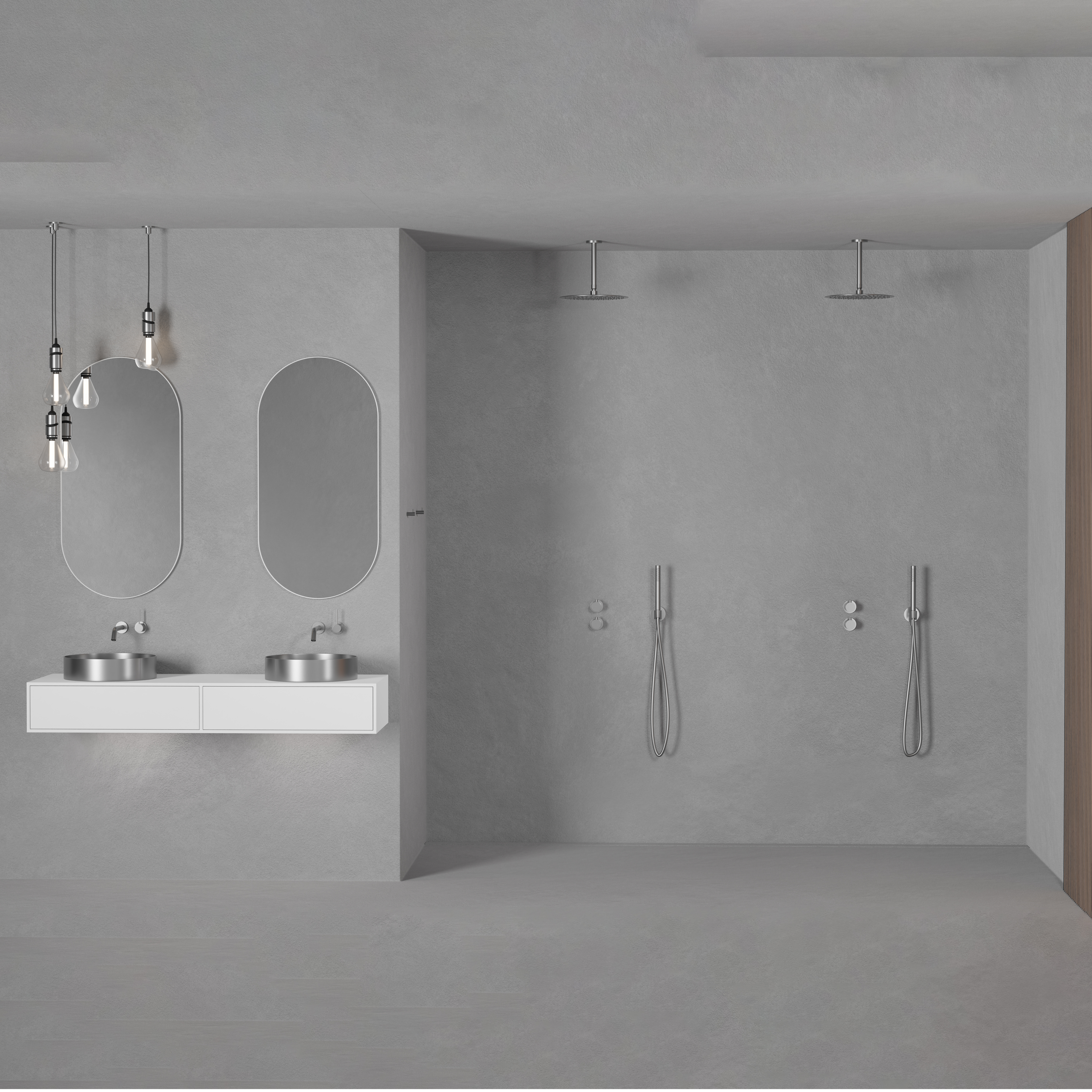 Takduschset Scandtap Steel Harmonized 2Z för Inbyggnad