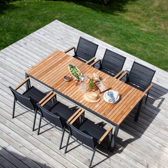 Trädgårdsgrupp Cinas Mood Extreme Teak med 6 Stolar