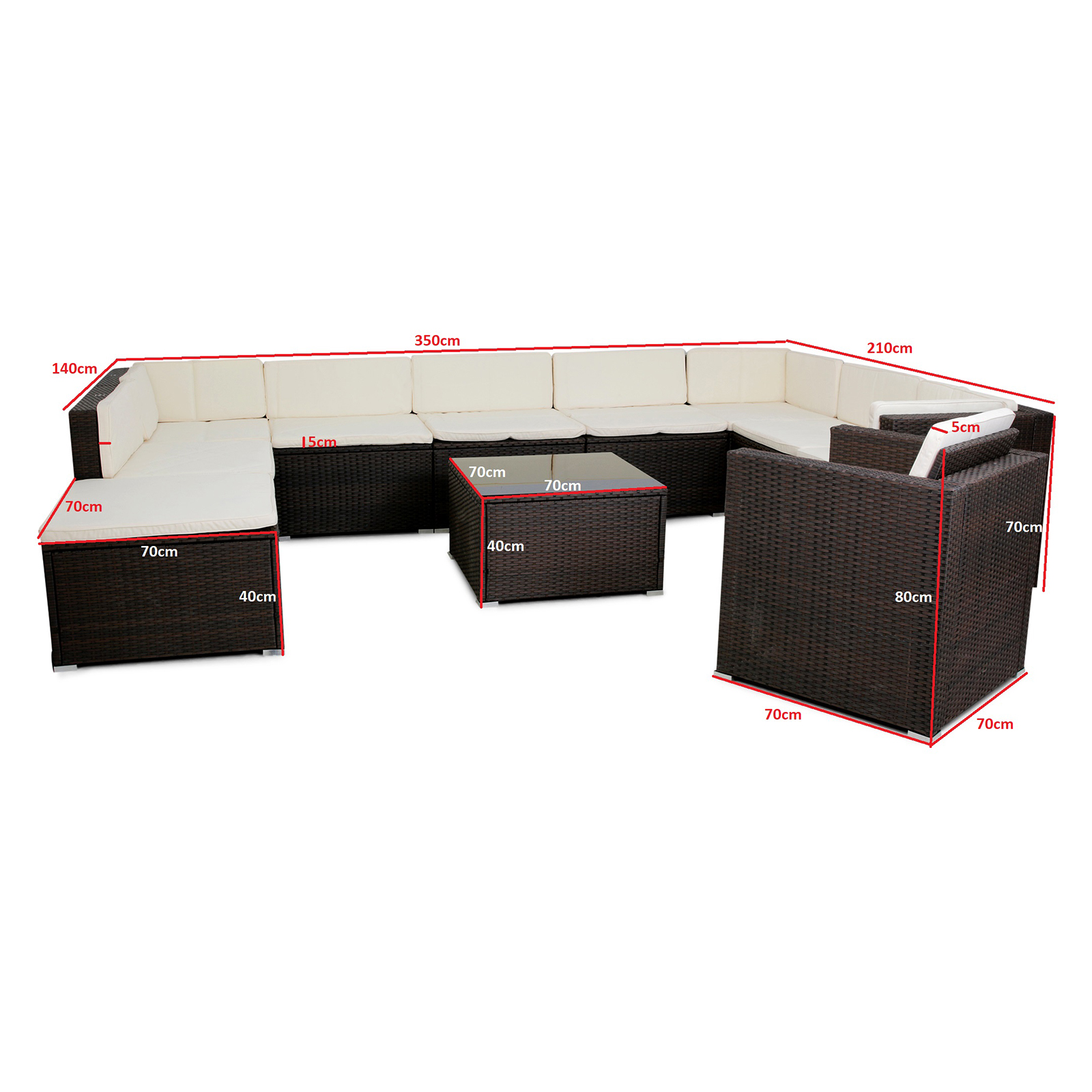 Loungegrupp Lyfco Steninge Mörkbrun