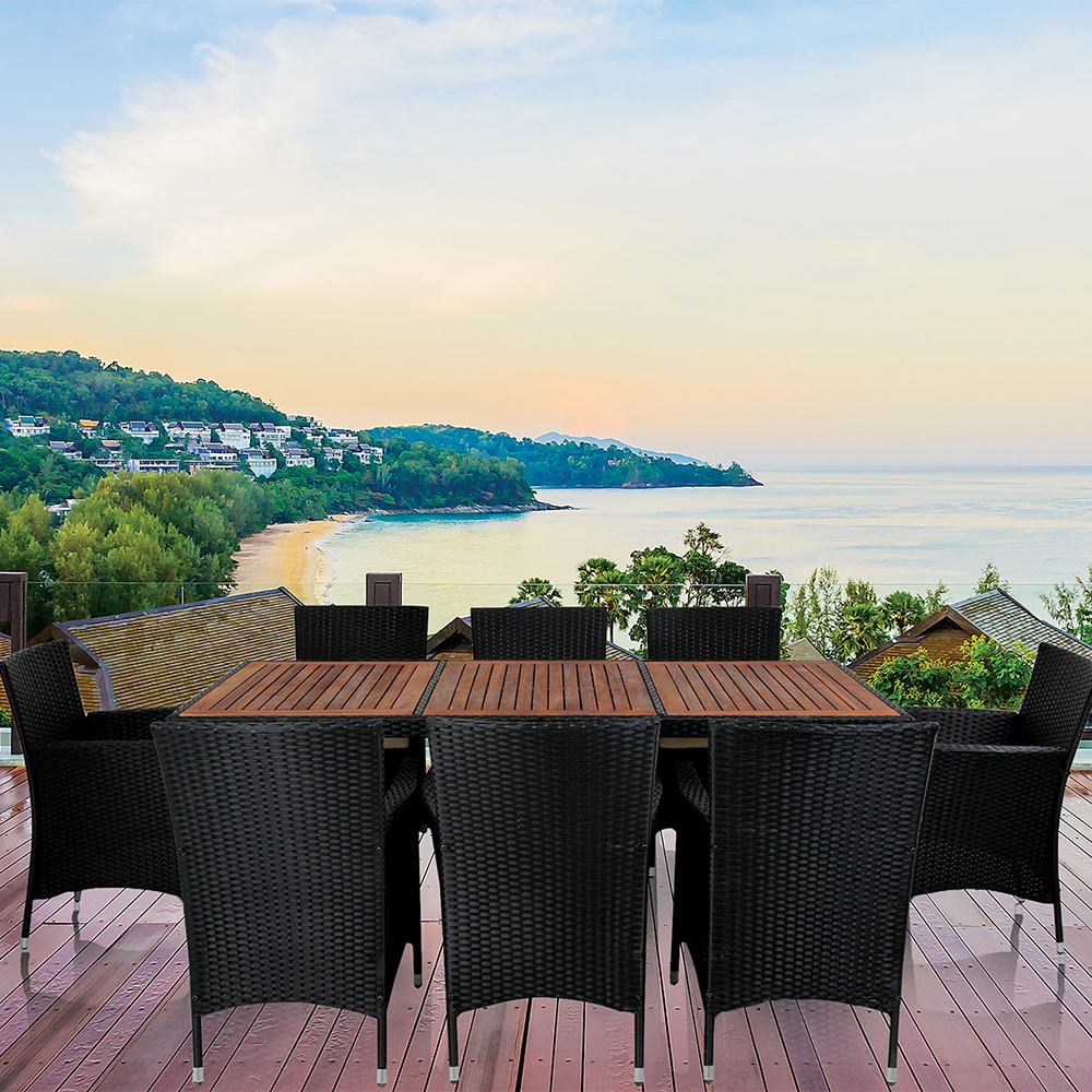 Matgrupp Lyfco Hunnebostrand Svart med 8 Stolar