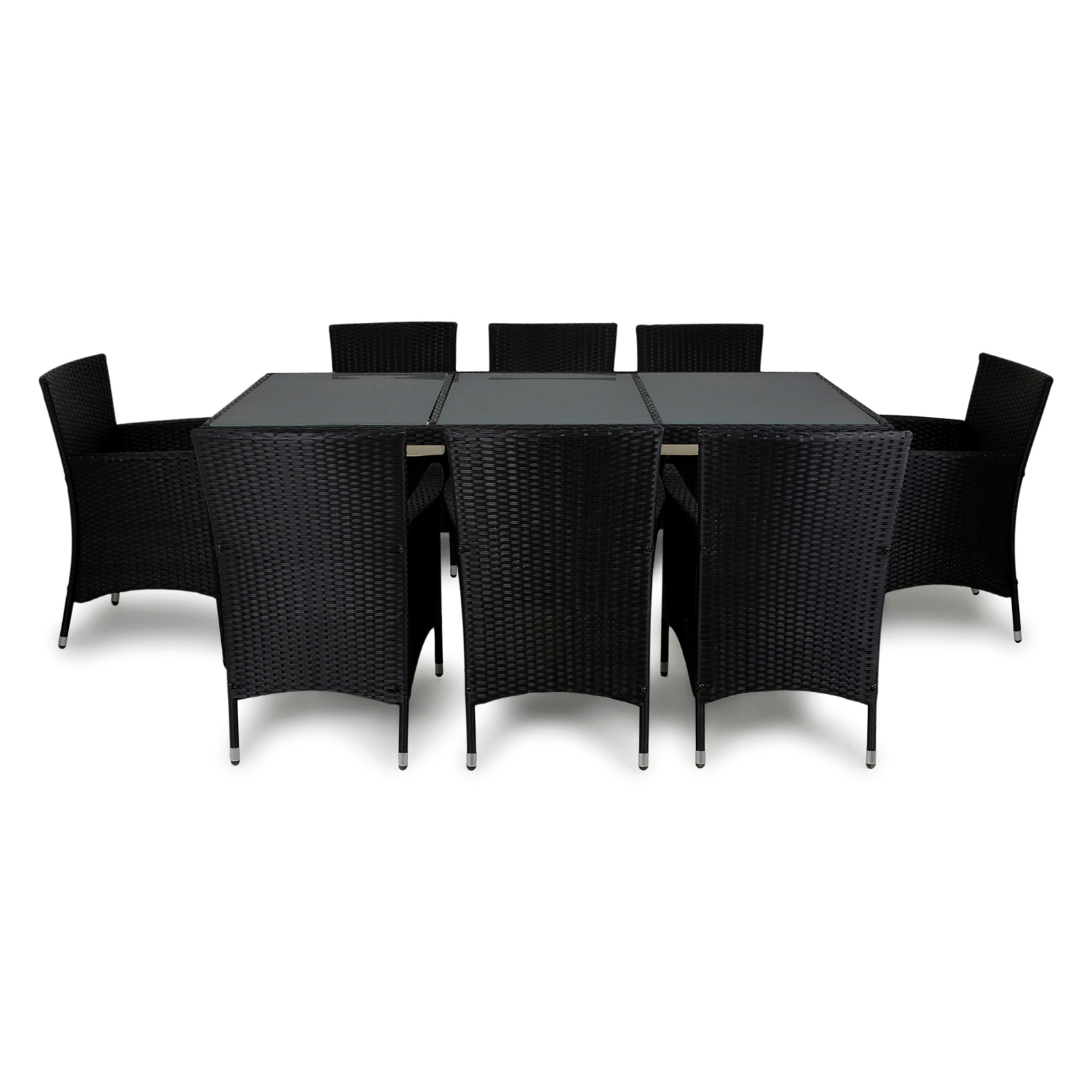 Matgrupp Lyfco Lysekil Svart med 8 stolar och Dynor