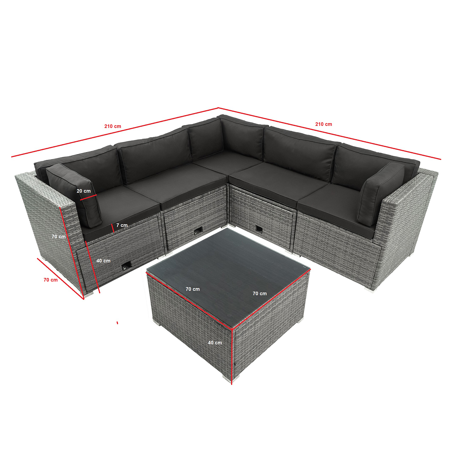 Loungegrupp Lyfco Olofsbo med inbyggd Förvaring Grå