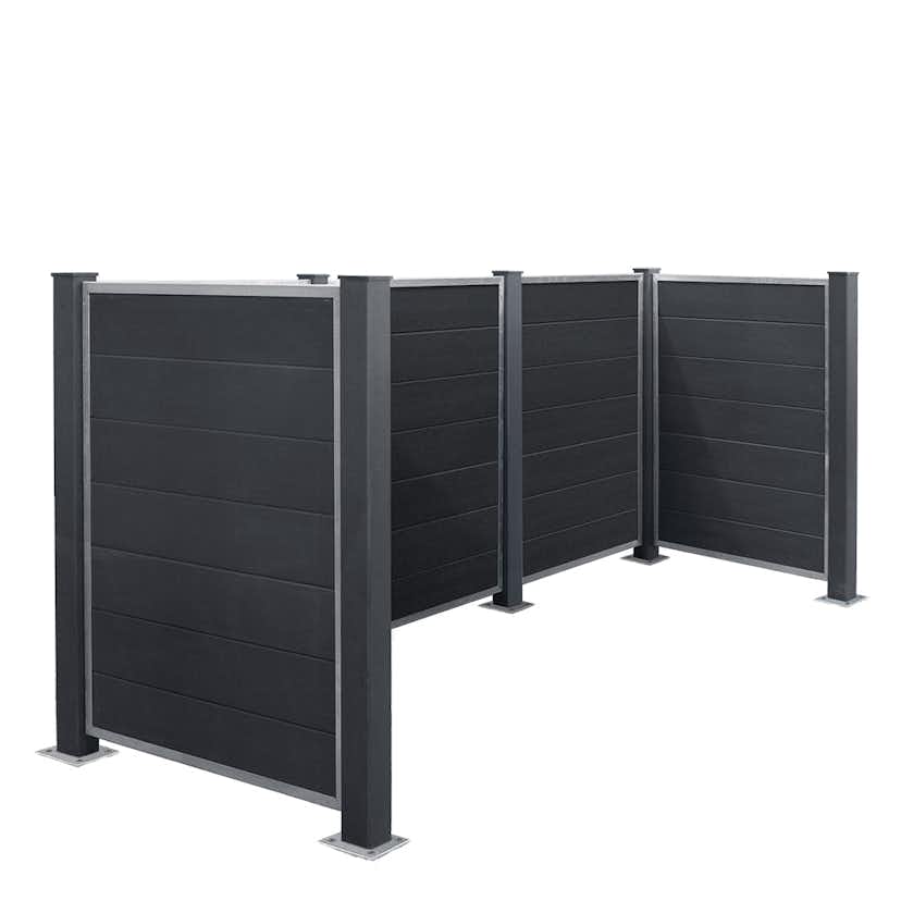 Avfallsskjul PLUS Futura Med kompositstolpe, Bredd: 133 cm