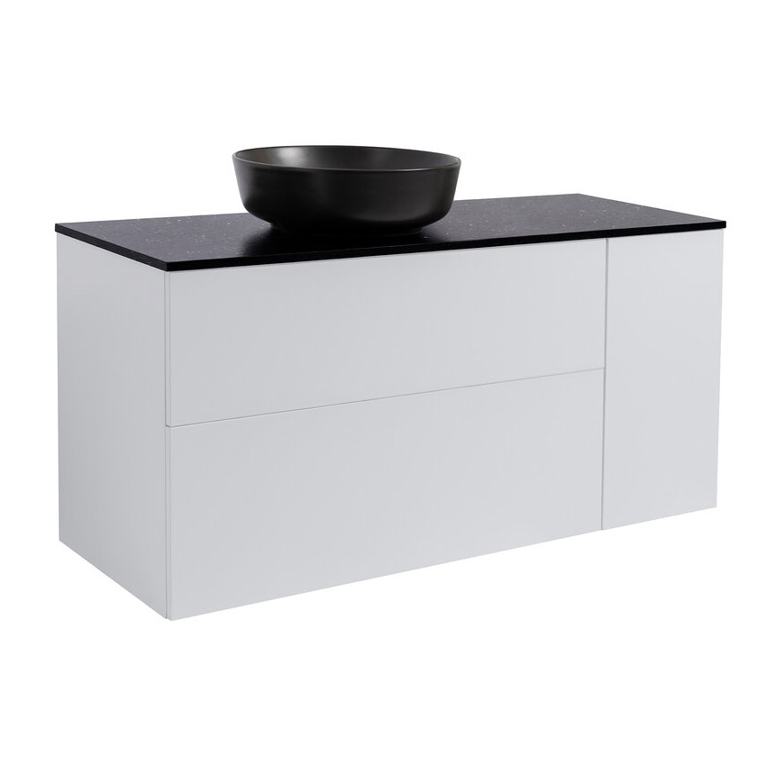 Tvättställsskåp Alterna Isella Tvättkorg med Bänkskiva Kvartskomposit och Runt Tvättställ