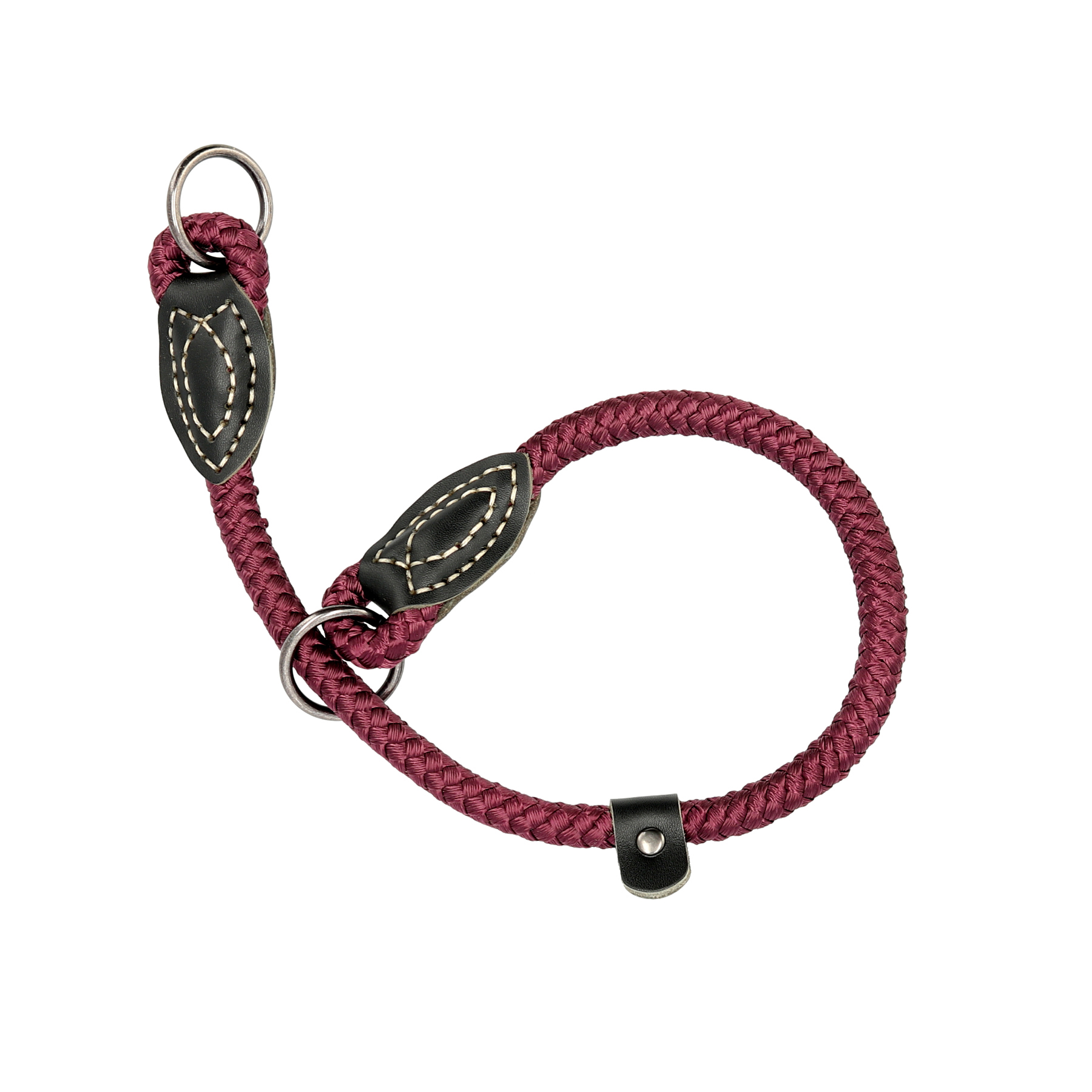 Hundhalsband Dogman Scott Halvstryp Vinröd, L: 35 cm