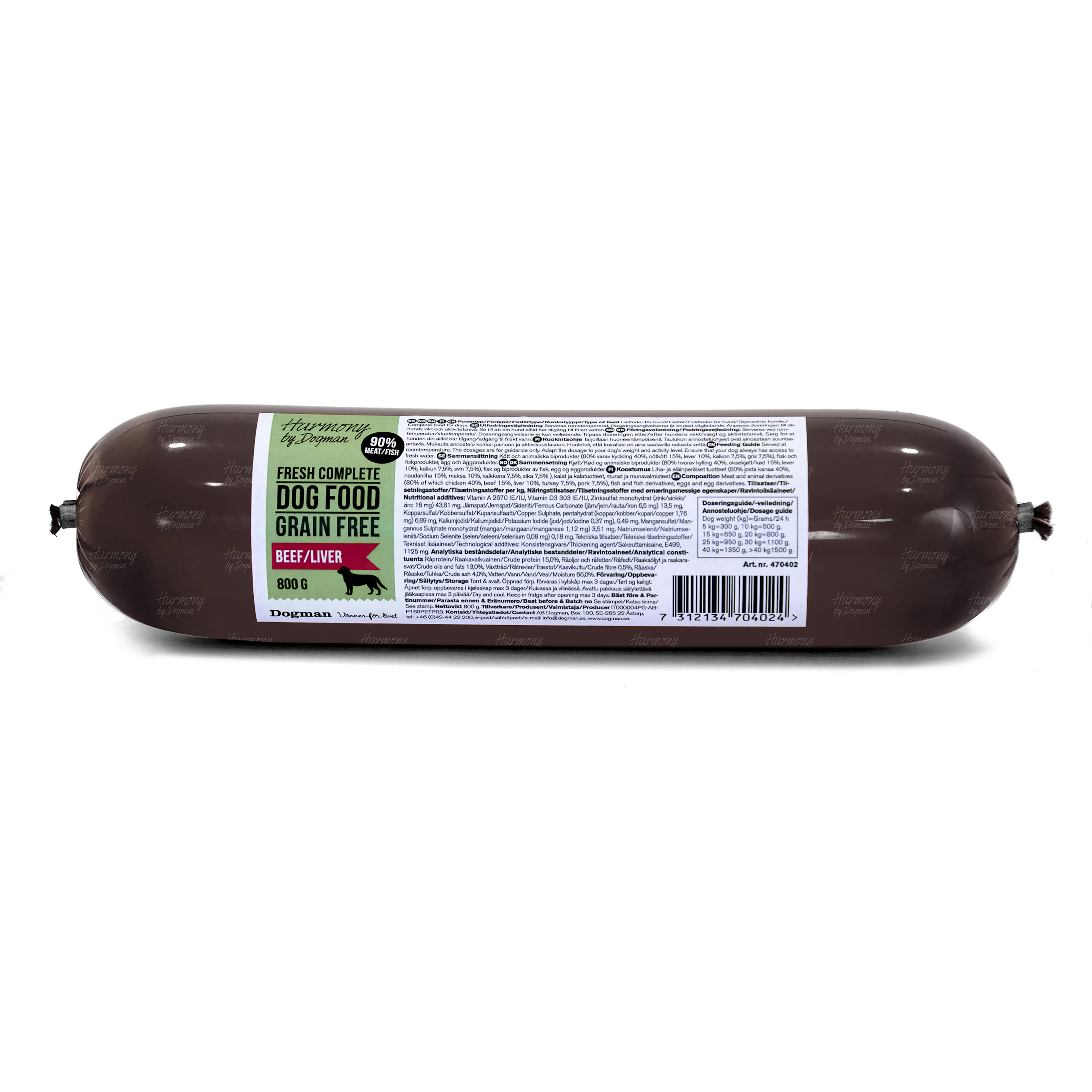 Hundfoder Harmony Biff/Lever 800 g