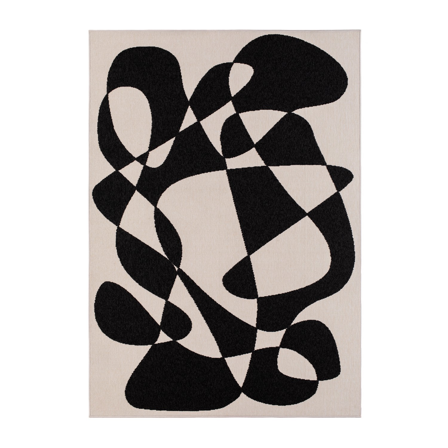 Utomhusmatta KM Carpets Venus Abstrakt Vit/Svart 160x230 cm