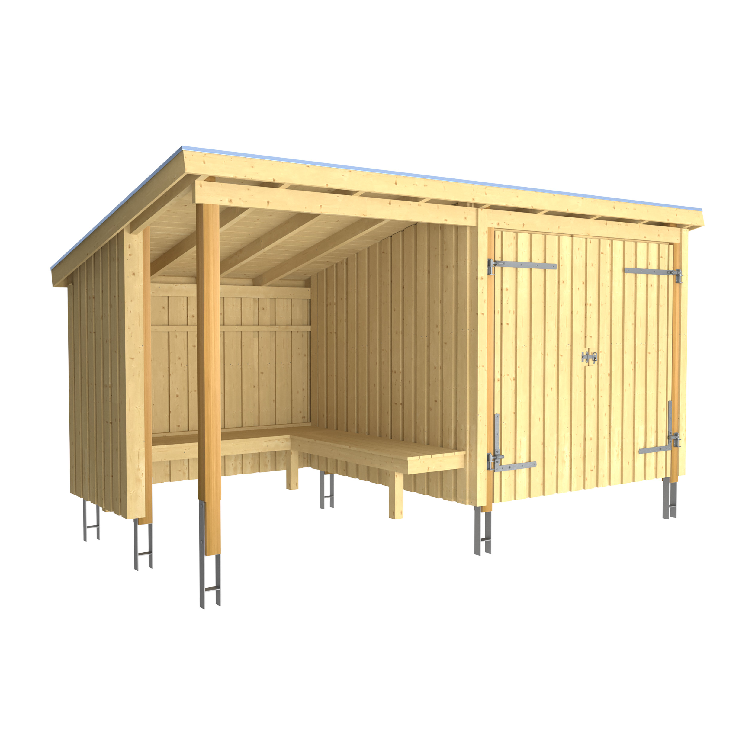 Eldstuga PLUS Nordic 9,5 m2 Med Dubbeldörr