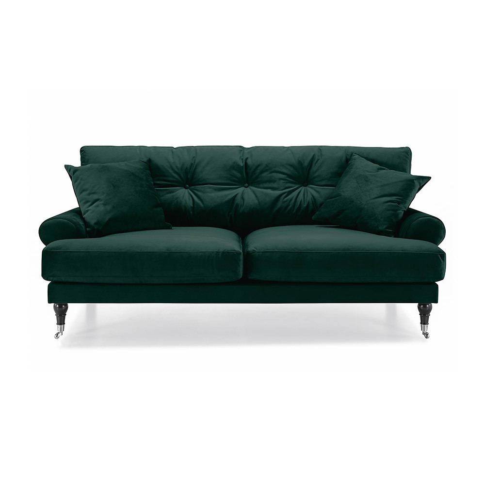 2-sits Sammetssoffa Scandinavian Choice Andrew Mörkgrön/Krom