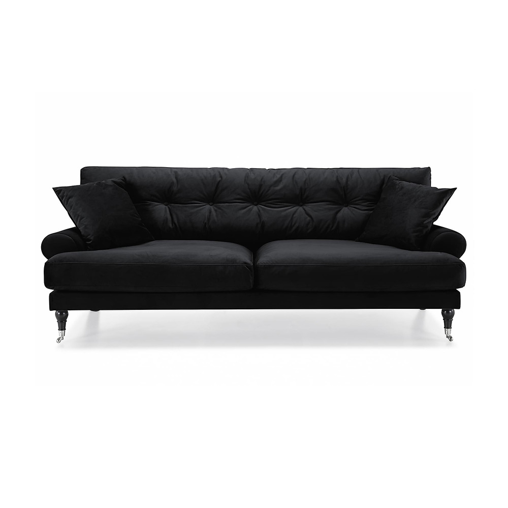 3-sits Sammetssoffa Scandinavian Choice Andrew Svart/Krom