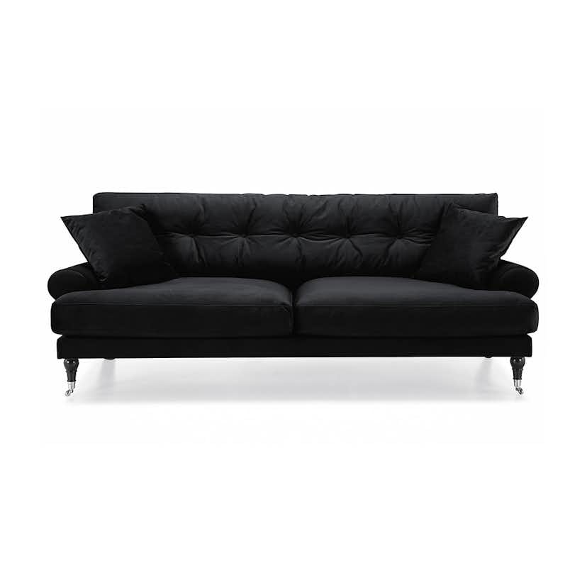 3-sits Sammetssoffa Scandinavian Choice Andrew Svart/Krom