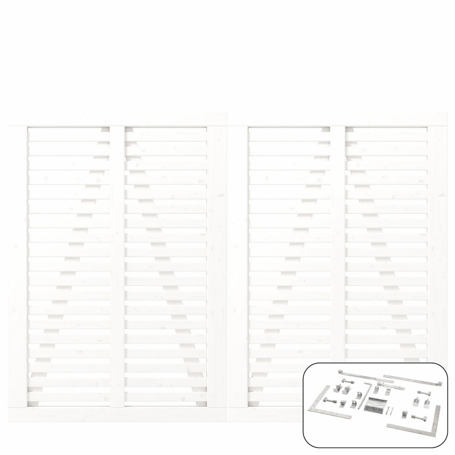 Dubbelgrind PLUS Harmoni inkl. Beslag Vit RAL 9010, 200x140 cm