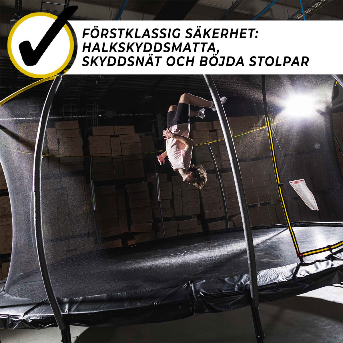Studsmatta Stratos med Skyddsnät