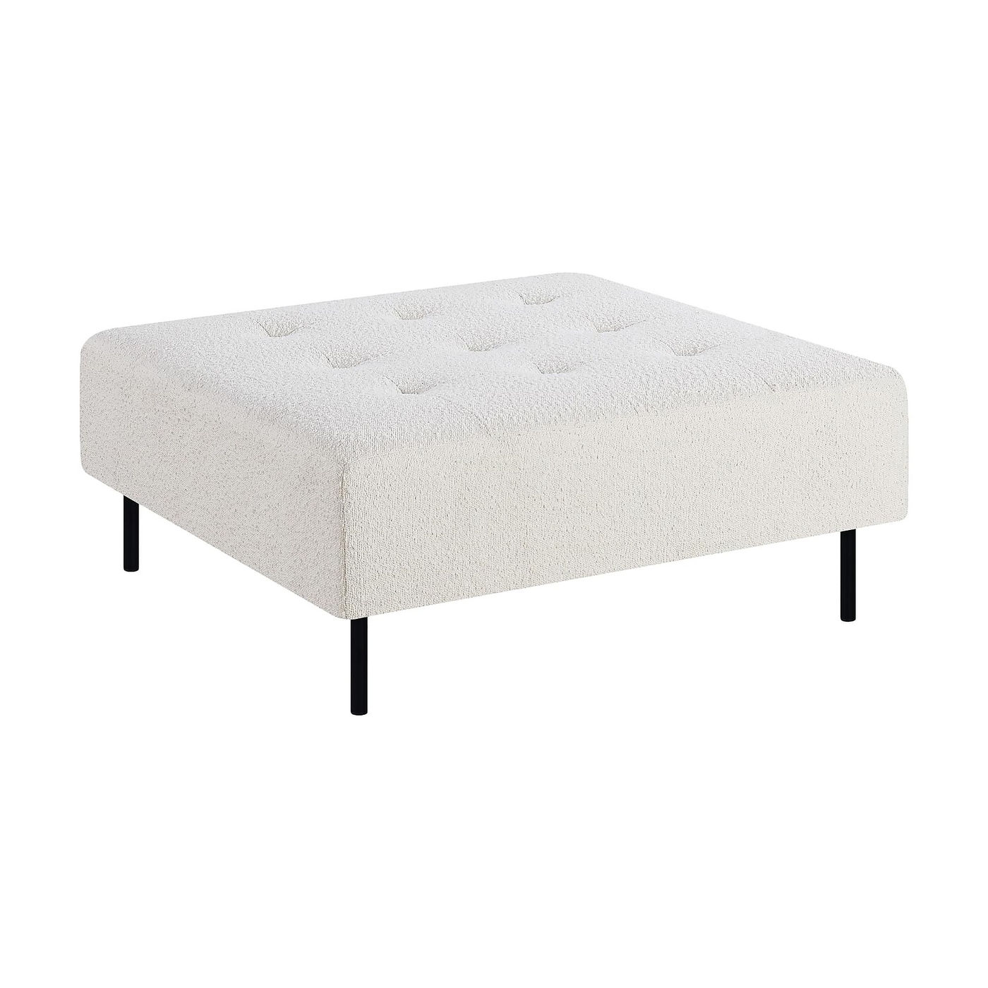 Fotpall In Living Stratham Vit Bouclé