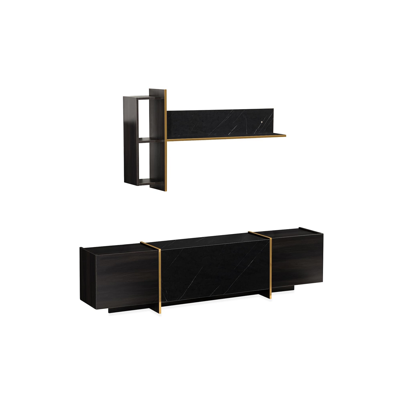 TV-möbelset In Living Jugansbo Svart/Guld