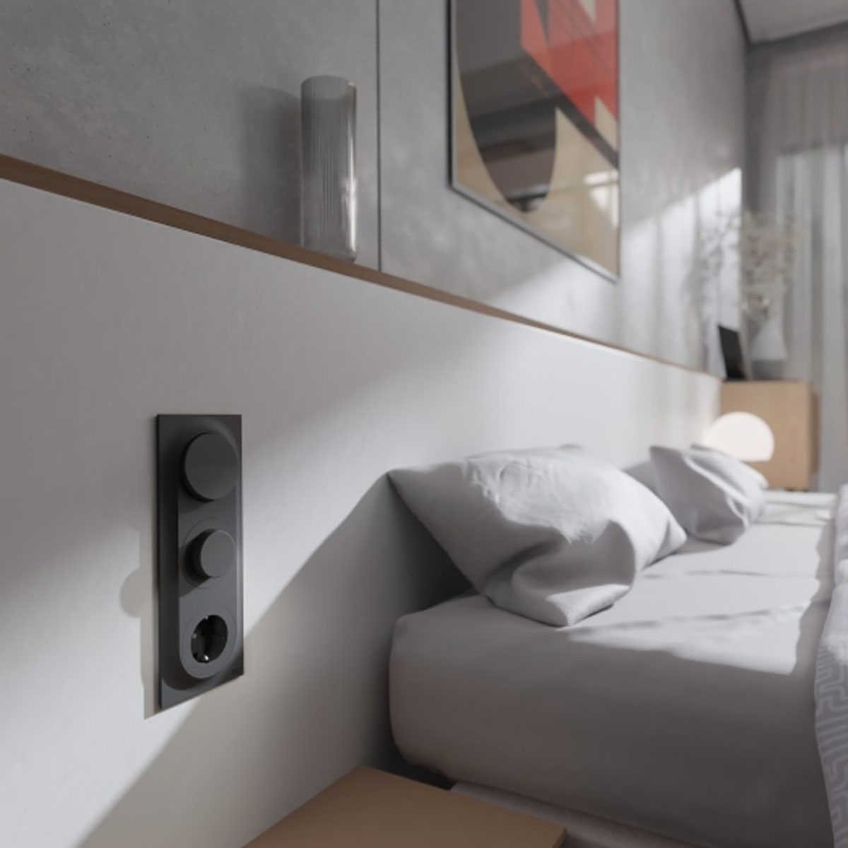 Ram för Strömbrytare Elko One 3-fack Plast