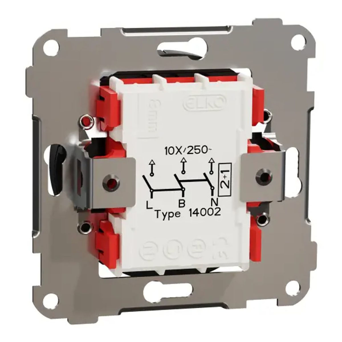 Strömbrytare Elko One Infälld 2+1-pol Skruvanslutning