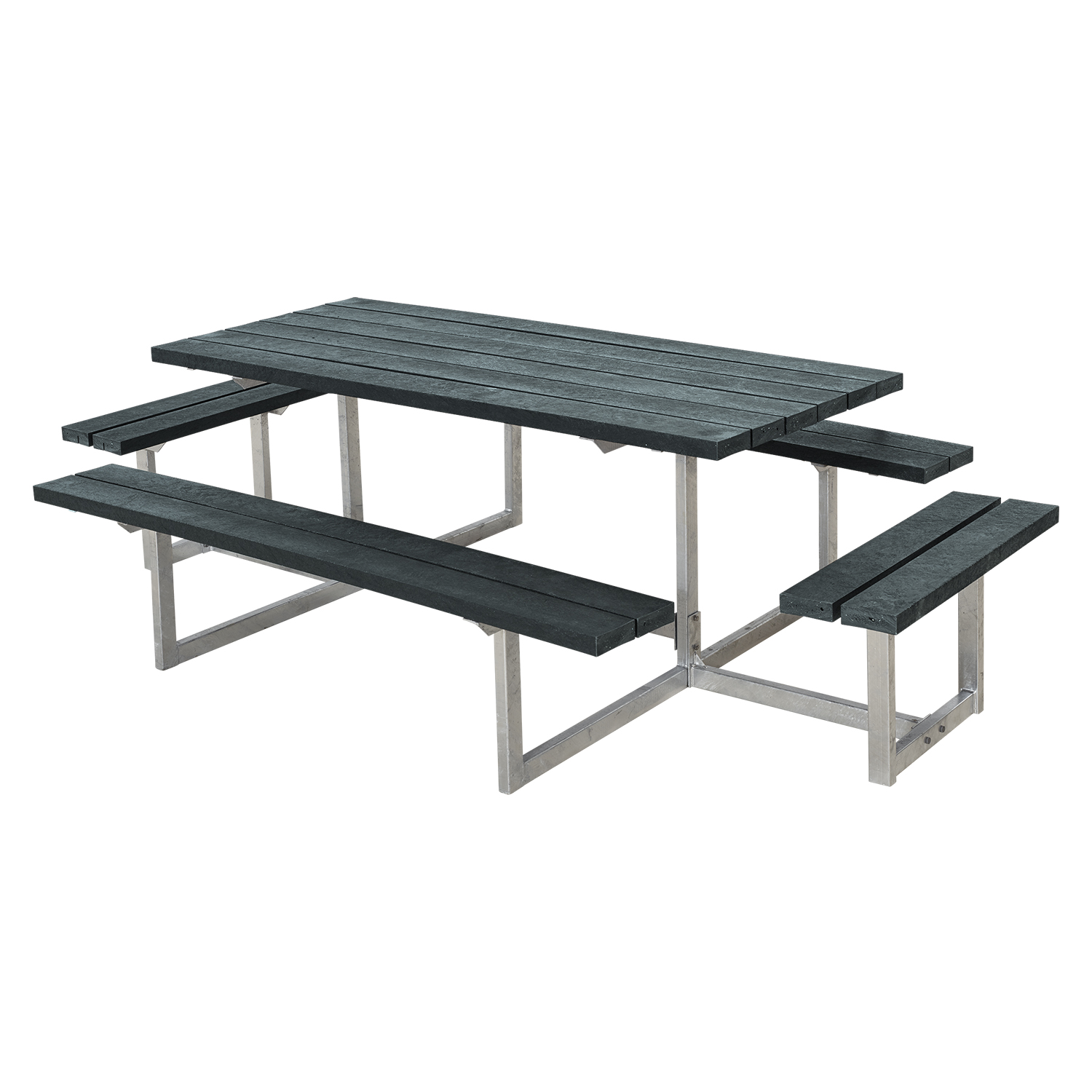 Picknickbord PLUS Basic med Påbyggnad 260 cm ReTex Utan ryggstöd, Grå