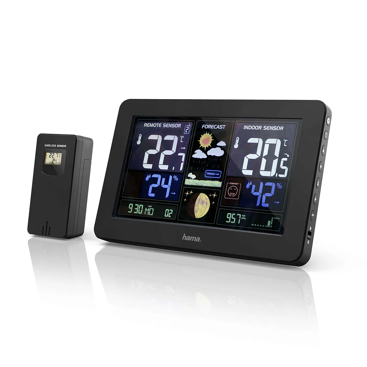 Väderstation Hama Premium Trådlös Termometer med WiFi & Multigivare Svart