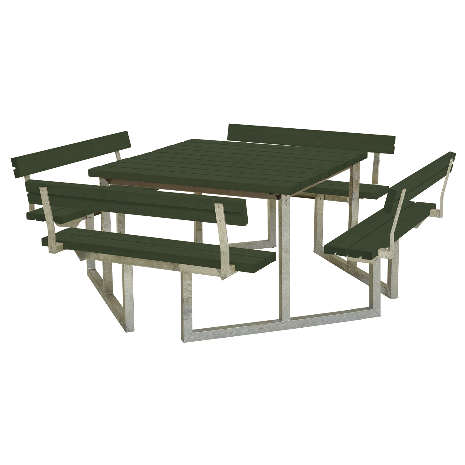 Picknickbord PLUS Twist 204 cm Grön Med 4 ryggstöd