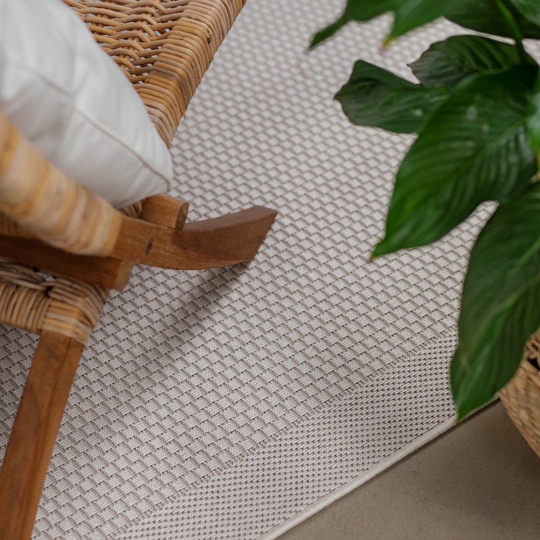 Utomhusmatta KM Carpets Miami Vit, 80x200 cm 18993