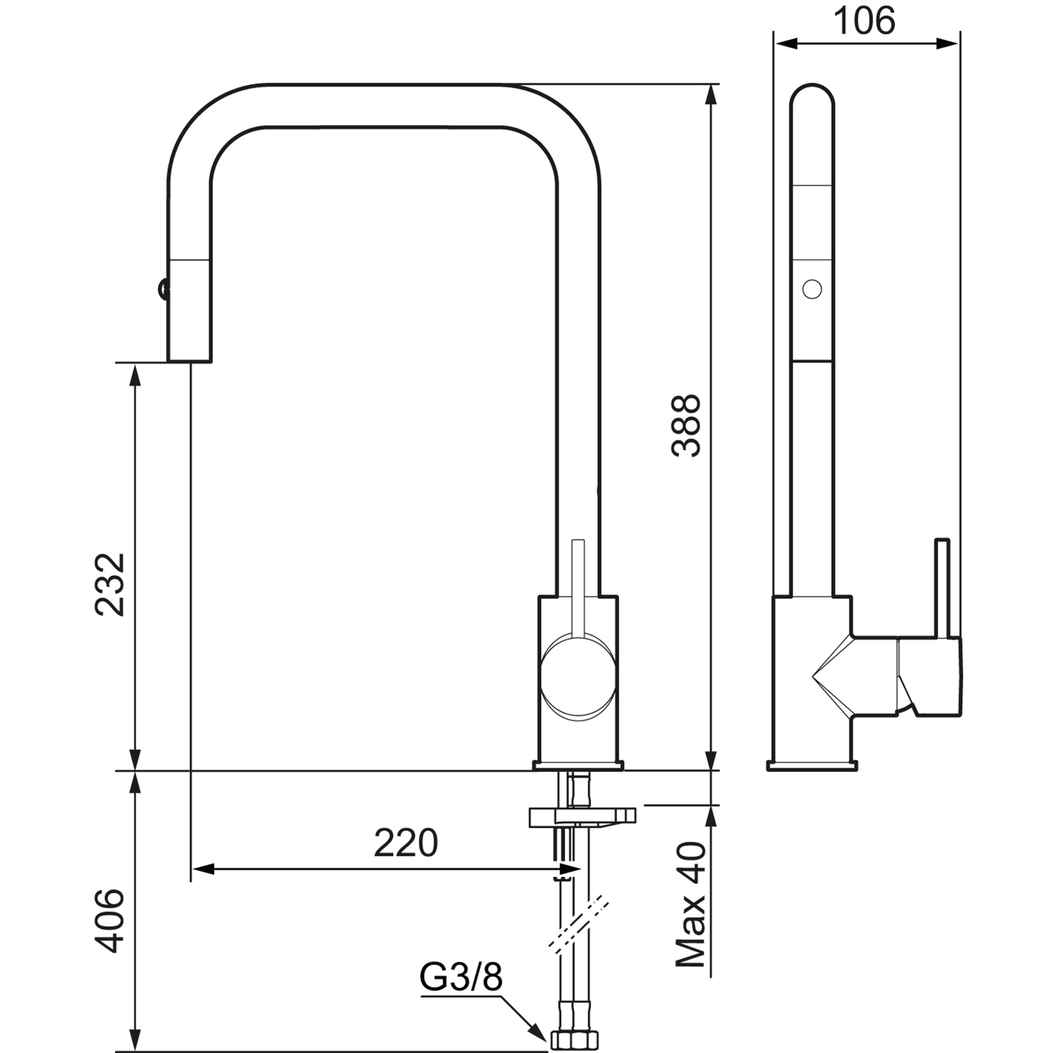 Köksblandare Mora INXX II med Utdragbar Pip
