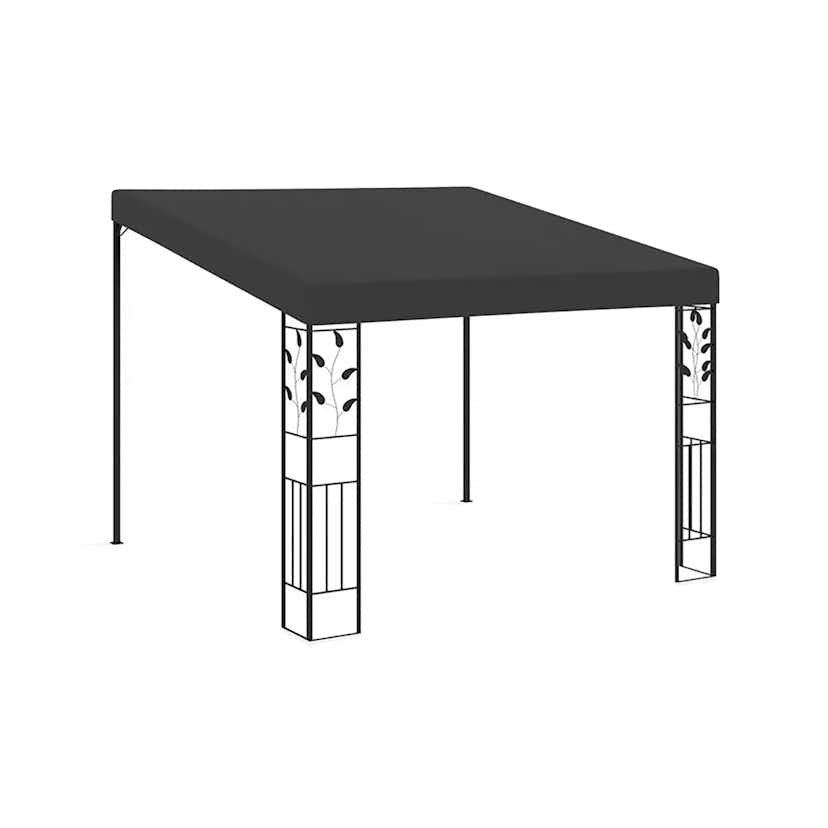 Paviljong vidaXL Väggmonterad Blad 3x3m Grå