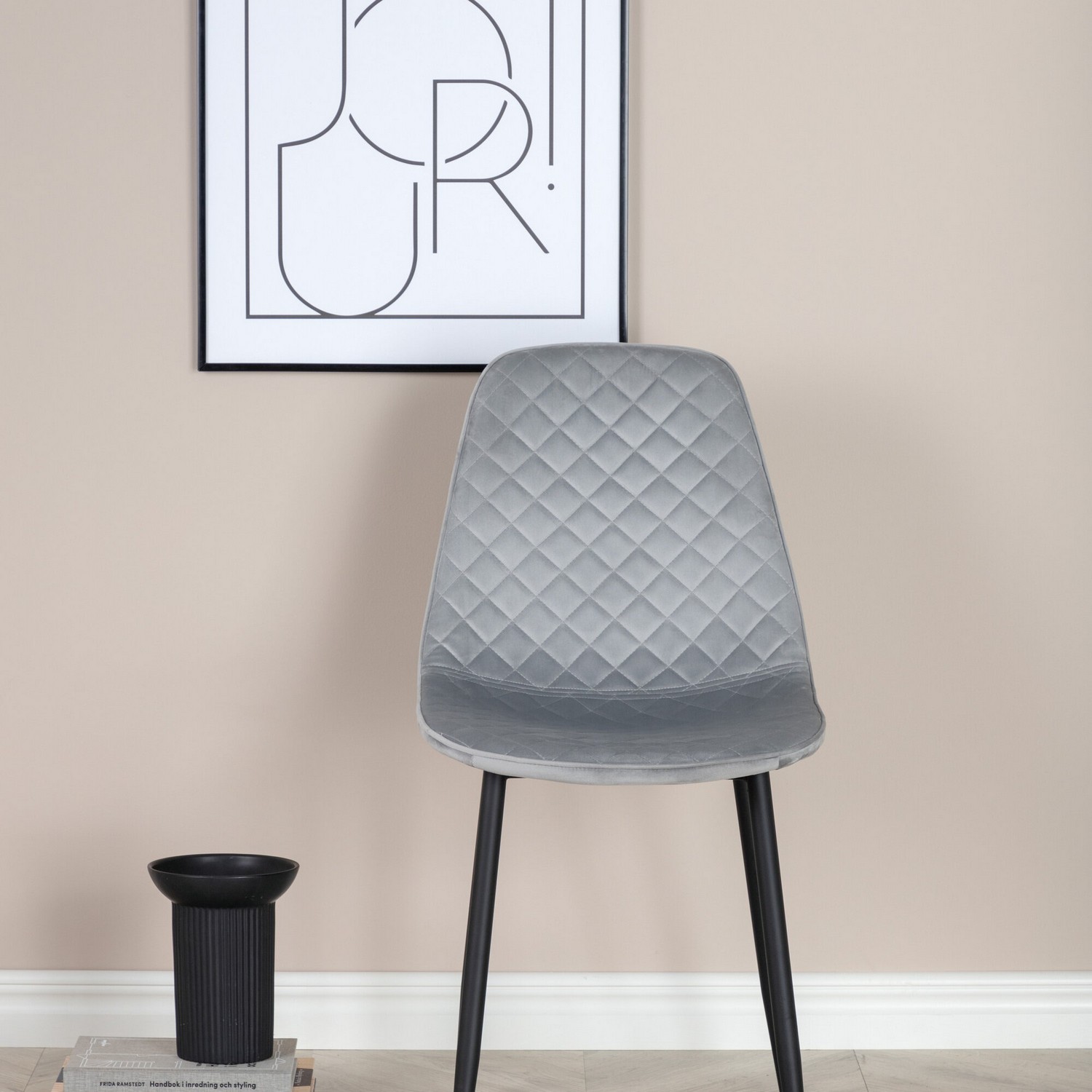 Matstol Venture Home Polar Sammet Grå/Svart