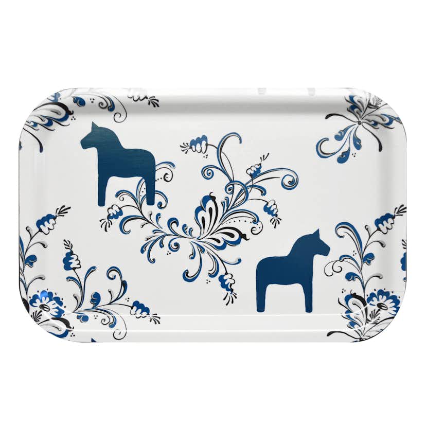 Bricka Arvidssons Textil Kurbits Vit/Blå/Svart