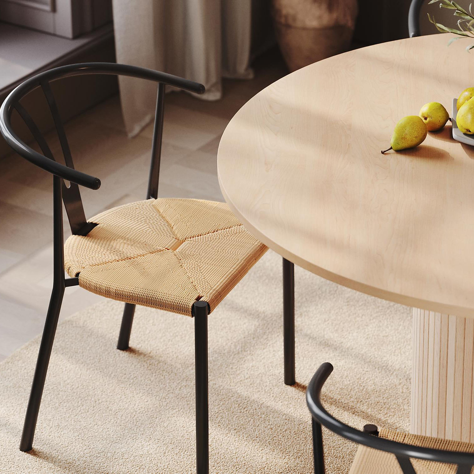 Matgrupp In Living Kopparbo Ø130 cm med 4 st Elysia stolar