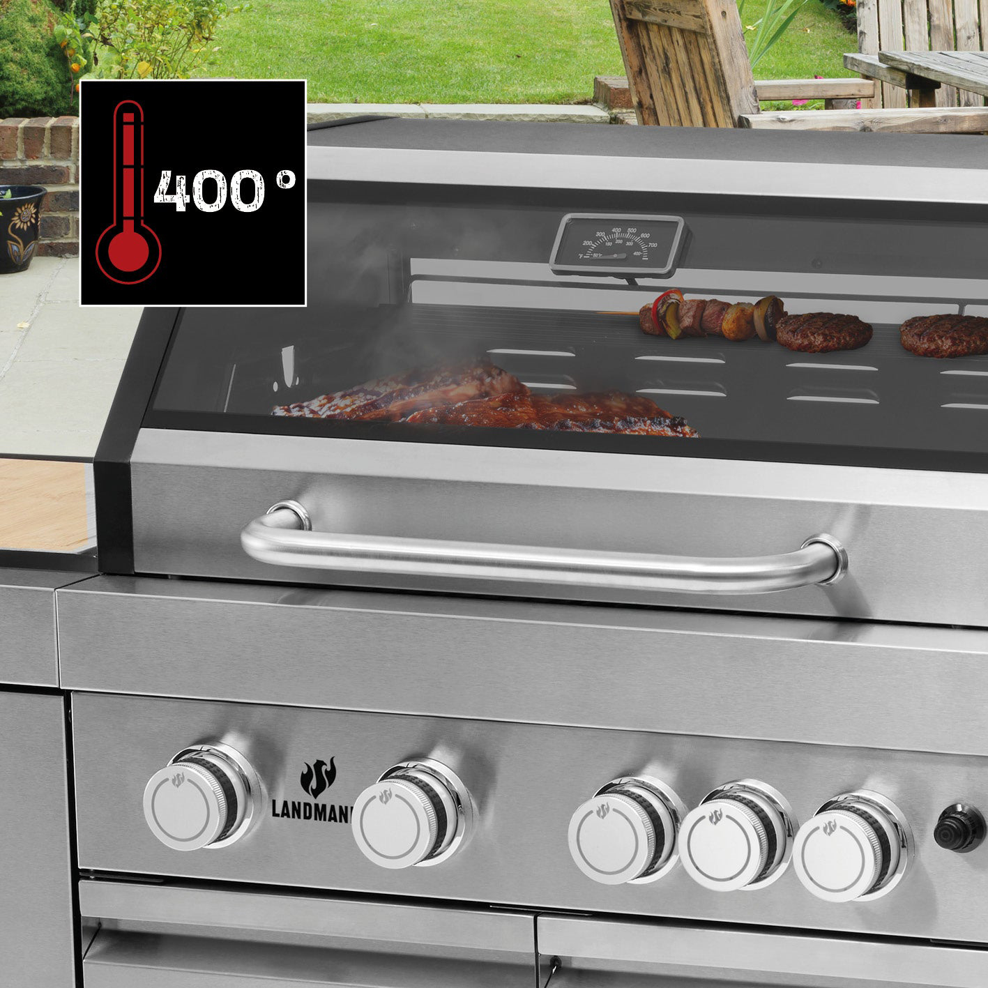 Gasol-/Kolgrill Landmann Avalon Hybrid Kitchen 4.1 MaxX
