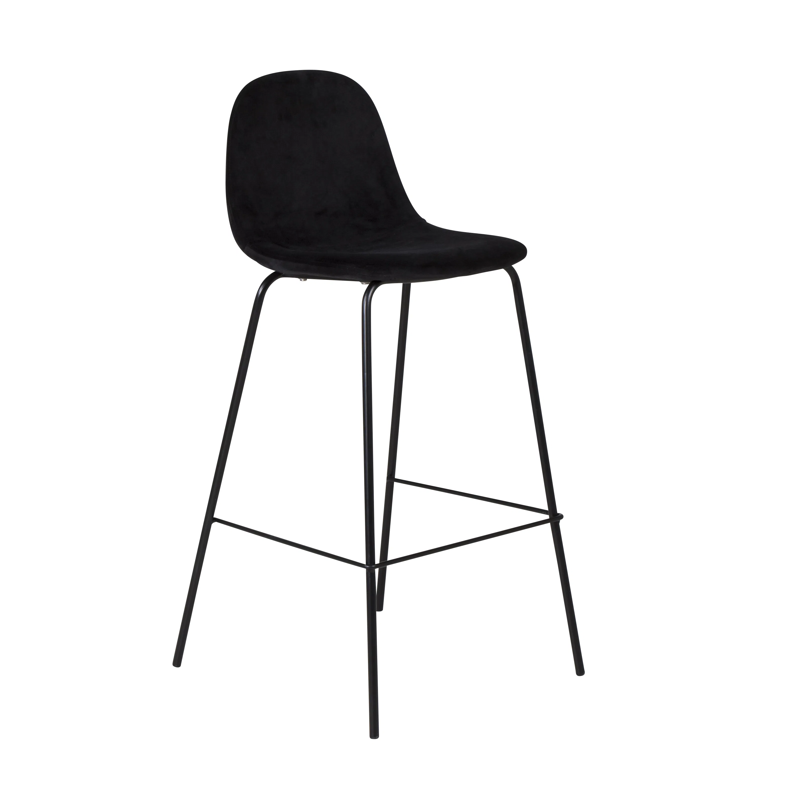 Barstol Venture Home Polar Svart Sammet/Metall med Ryggstöd 2 st
