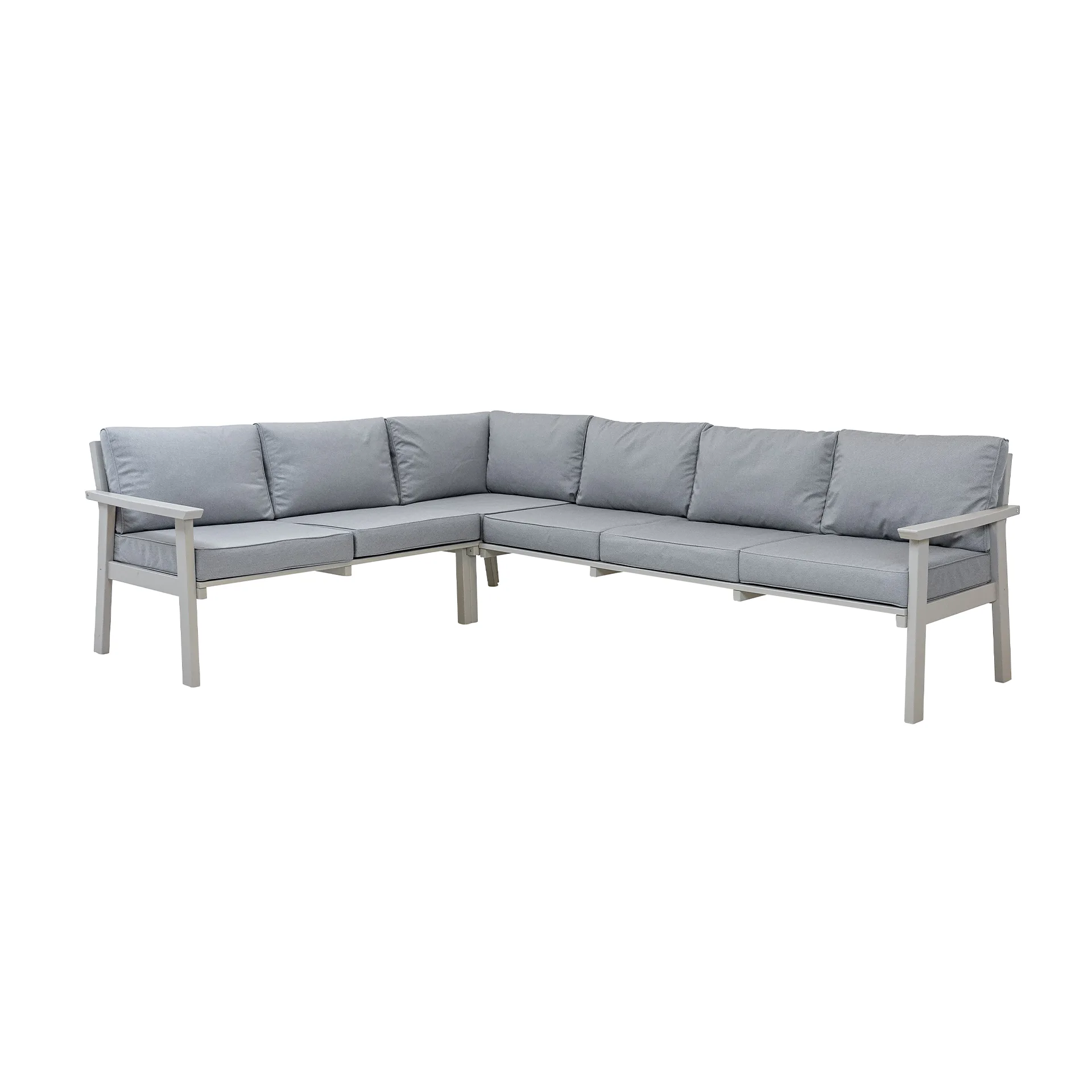 Träsoffa Ute Eden Wood Ransvik Hörnsoffa 200 x 270 cm inkl Dynor Greige